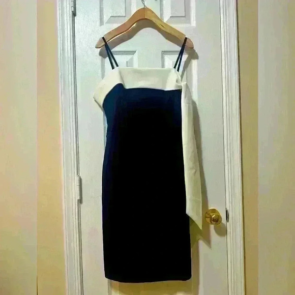 Asymmetrical off the shoulder/ with strap sheath dress , size 2 - Picture 1 of 7